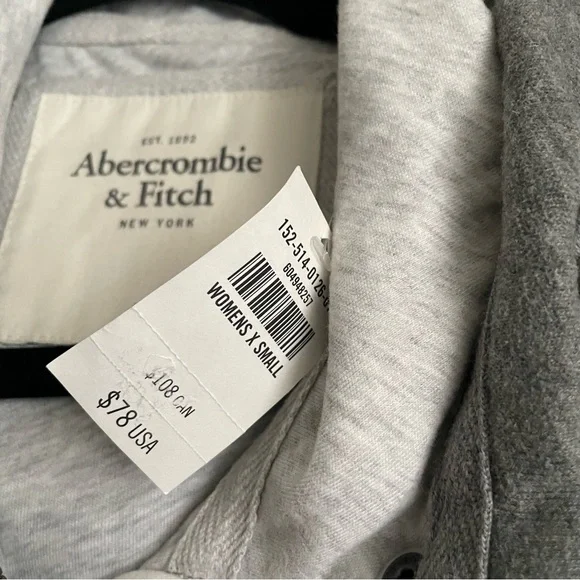 Abercrombie & Fitch Gray Hooded Jacket Womens size XS - Picture 6 of 8